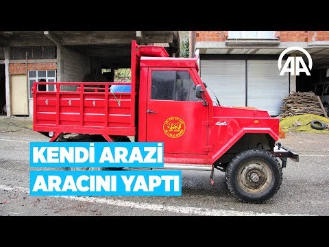 Karadenizli inşaat ustası, kendi arazi aracını yaptı