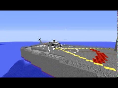 【minecraft】イージス艦から「発艦」→「着艦」してみた。